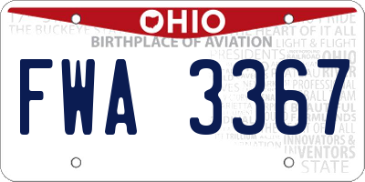 OH license plate FWA3367