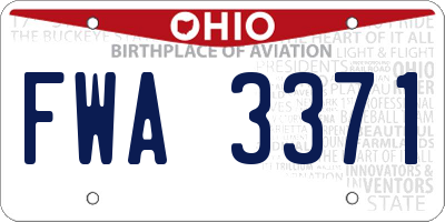 OH license plate FWA3371