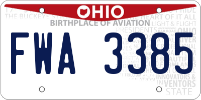 OH license plate FWA3385