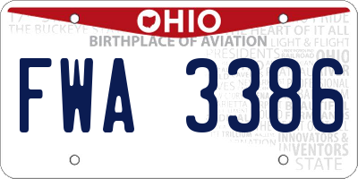 OH license plate FWA3386