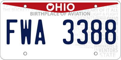 OH license plate FWA3388