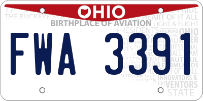 OH license plate FWA3391