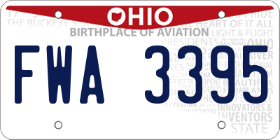 OH license plate FWA3395