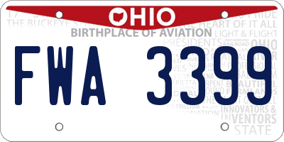 OH license plate FWA3399