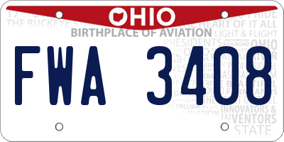 OH license plate FWA3408