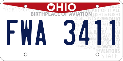 OH license plate FWA3411