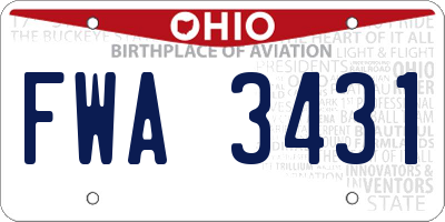 OH license plate FWA3431