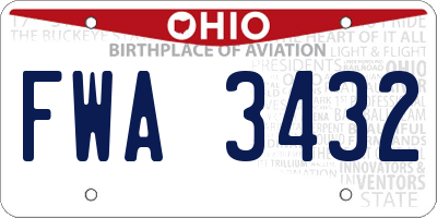 OH license plate FWA3432