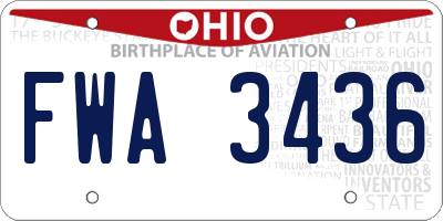 OH license plate FWA3436
