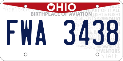 OH license plate FWA3438