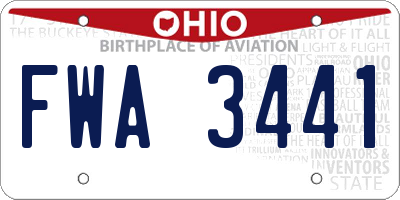 OH license plate FWA3441