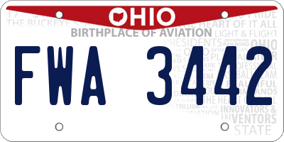 OH license plate FWA3442