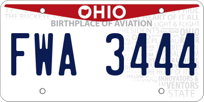 OH license plate FWA3444