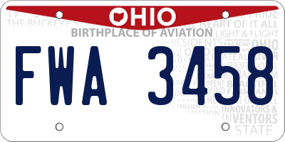 OH license plate FWA3458