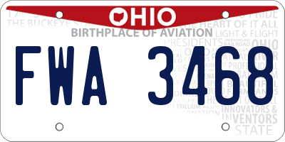 OH license plate FWA3468