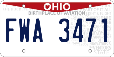 OH license plate FWA3471