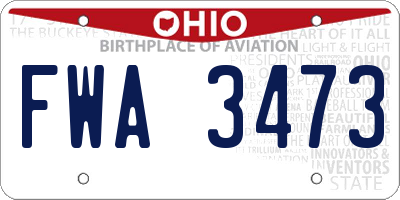 OH license plate FWA3473