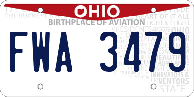 OH license plate FWA3479