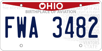 OH license plate FWA3482