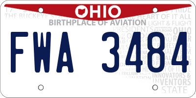 OH license plate FWA3484