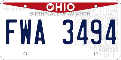 OH license plate FWA3494