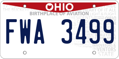 OH license plate FWA3499