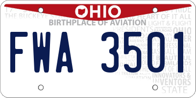 OH license plate FWA3501