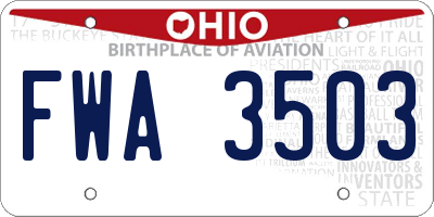 OH license plate FWA3503