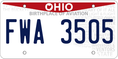 OH license plate FWA3505