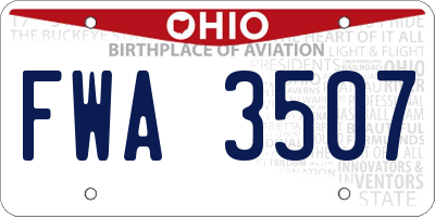 OH license plate FWA3507