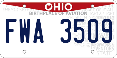 OH license plate FWA3509