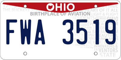 OH license plate FWA3519