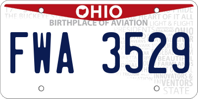 OH license plate FWA3529