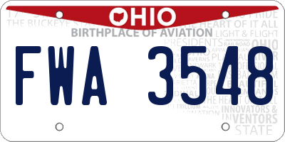 OH license plate FWA3548