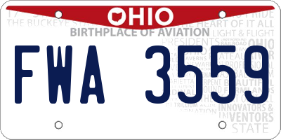 OH license plate FWA3559