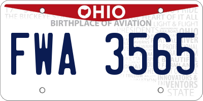 OH license plate FWA3565