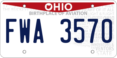 OH license plate FWA3570