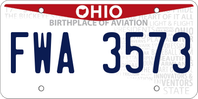 OH license plate FWA3573