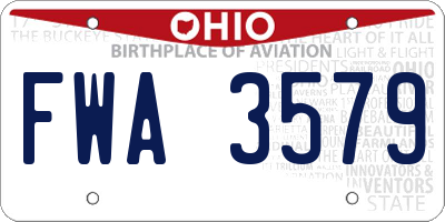 OH license plate FWA3579