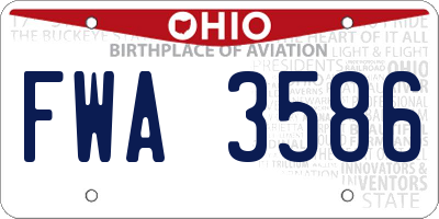 OH license plate FWA3586