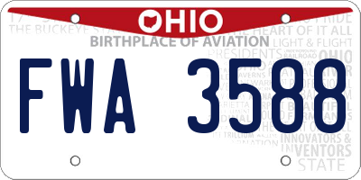 OH license plate FWA3588