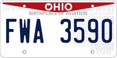 OH license plate FWA3590