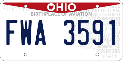 OH license plate FWA3591