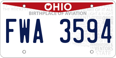 OH license plate FWA3594