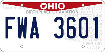 OH license plate FWA3601
