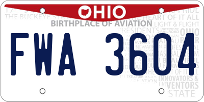 OH license plate FWA3604