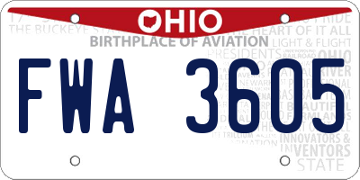 OH license plate FWA3605