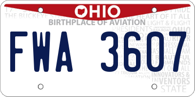 OH license plate FWA3607