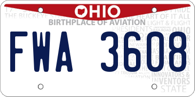 OH license plate FWA3608