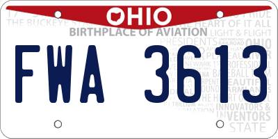 OH license plate FWA3613